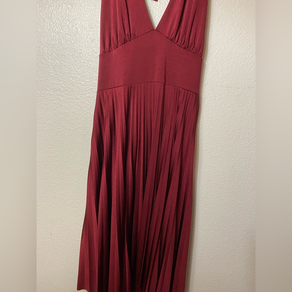 Maroon Baby Doll Halter Dress - Picture 7 of 9
